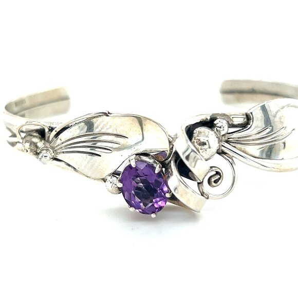 Sterling El Piaso Amethyst Cuff - Picture 2 of 10